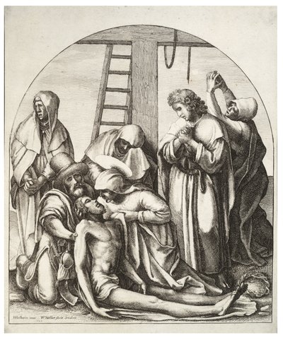 Descent from the Cross, After Holbein by Wenceslaus Hollar